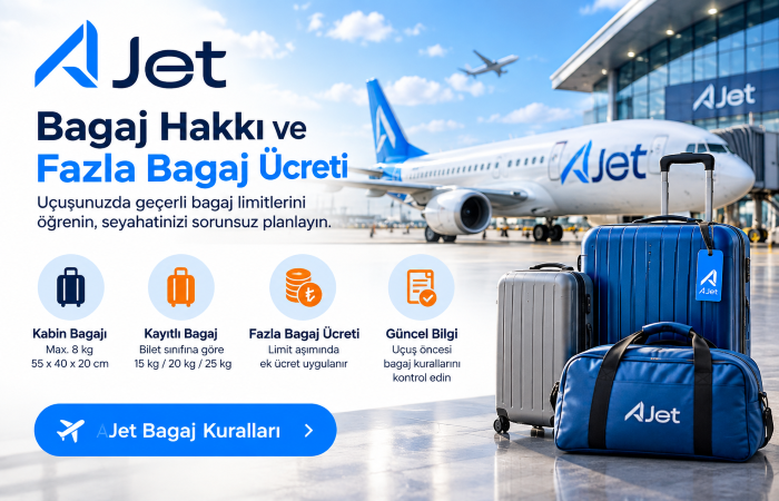  AJet Bagaj Sınırı Kaç KG? Kabin ve Kayıtlı Bagaj Rehberi